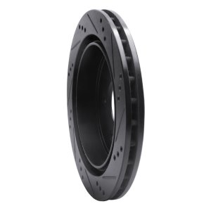 Cadillac CTS Brake Rotor (1) - Rear Left - R1 Concepts - Drilled & Slotted - Black - `03-`11